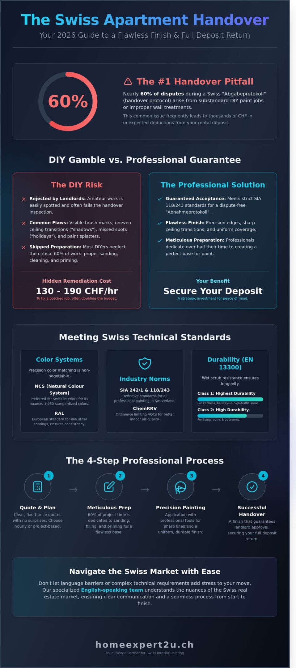 Professional Apartment Painting Services in Switzerland: The 2026 Guide to Quality and Handover Standards