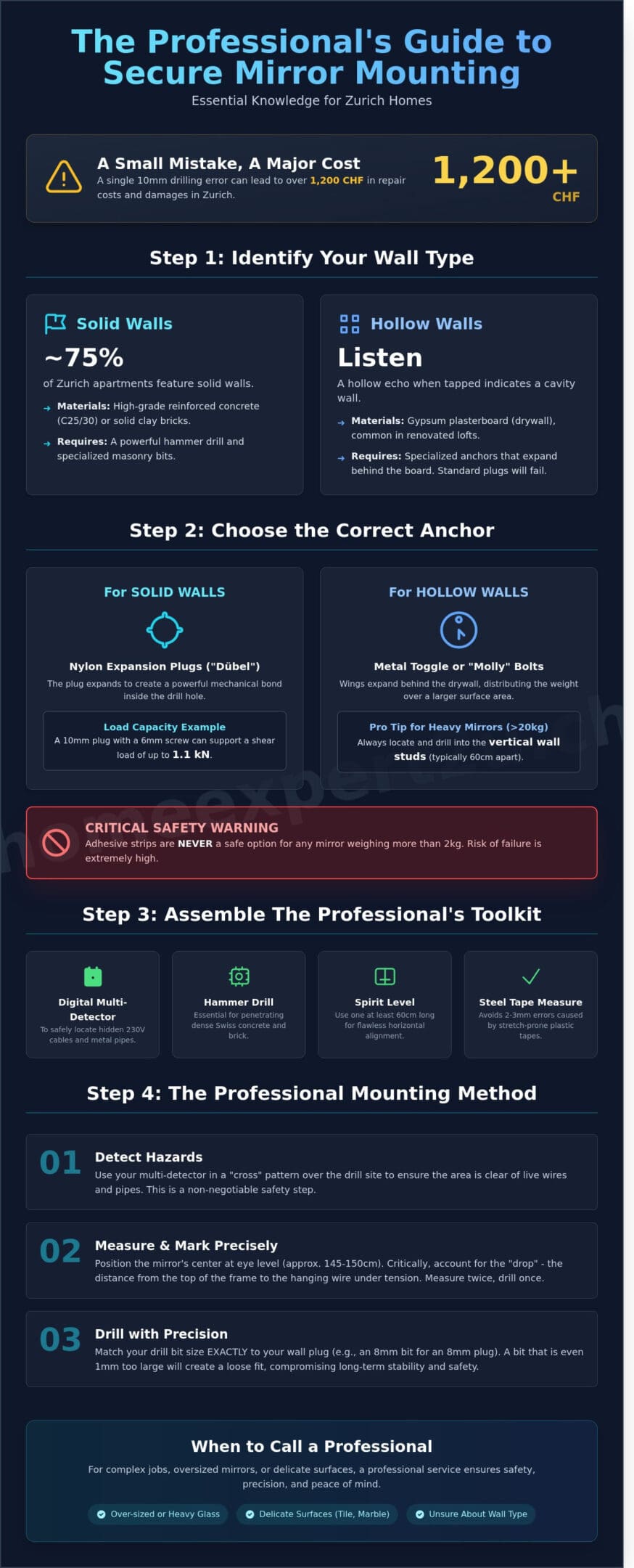 Professional Mirror Mounting: A Guide to Secure Installation in Swiss Homes